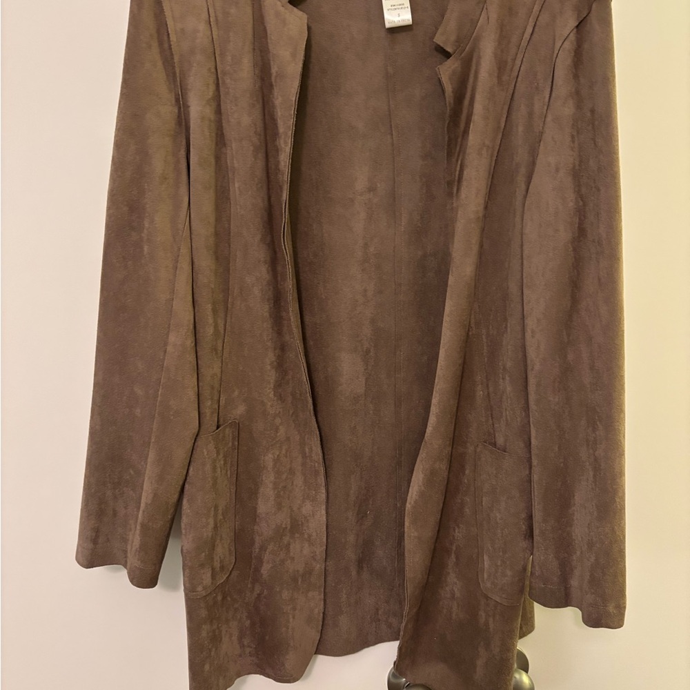 Esley Tan Faux Suede Blazer
